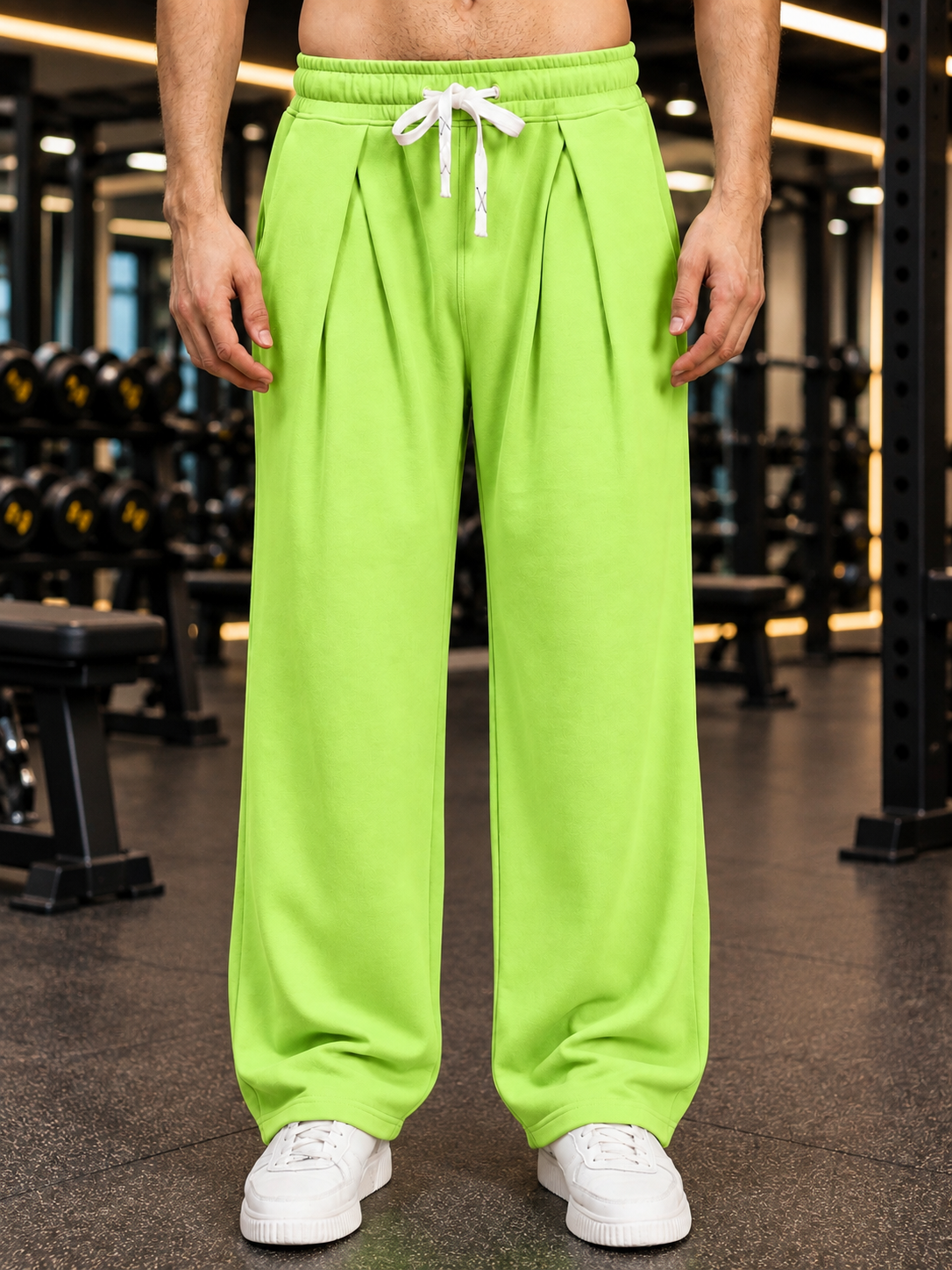 DRAPE TAILORED FIT JOGGERS NEON GREEN