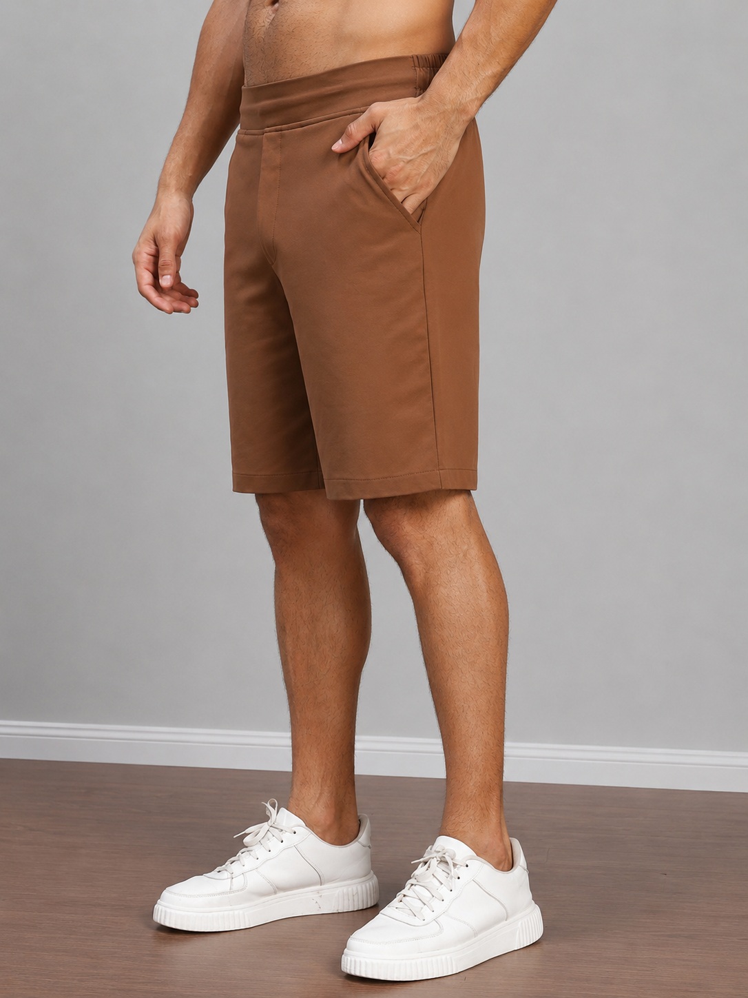 SMART CASUAL TOBACCO REGULAR SHORTS BROWN