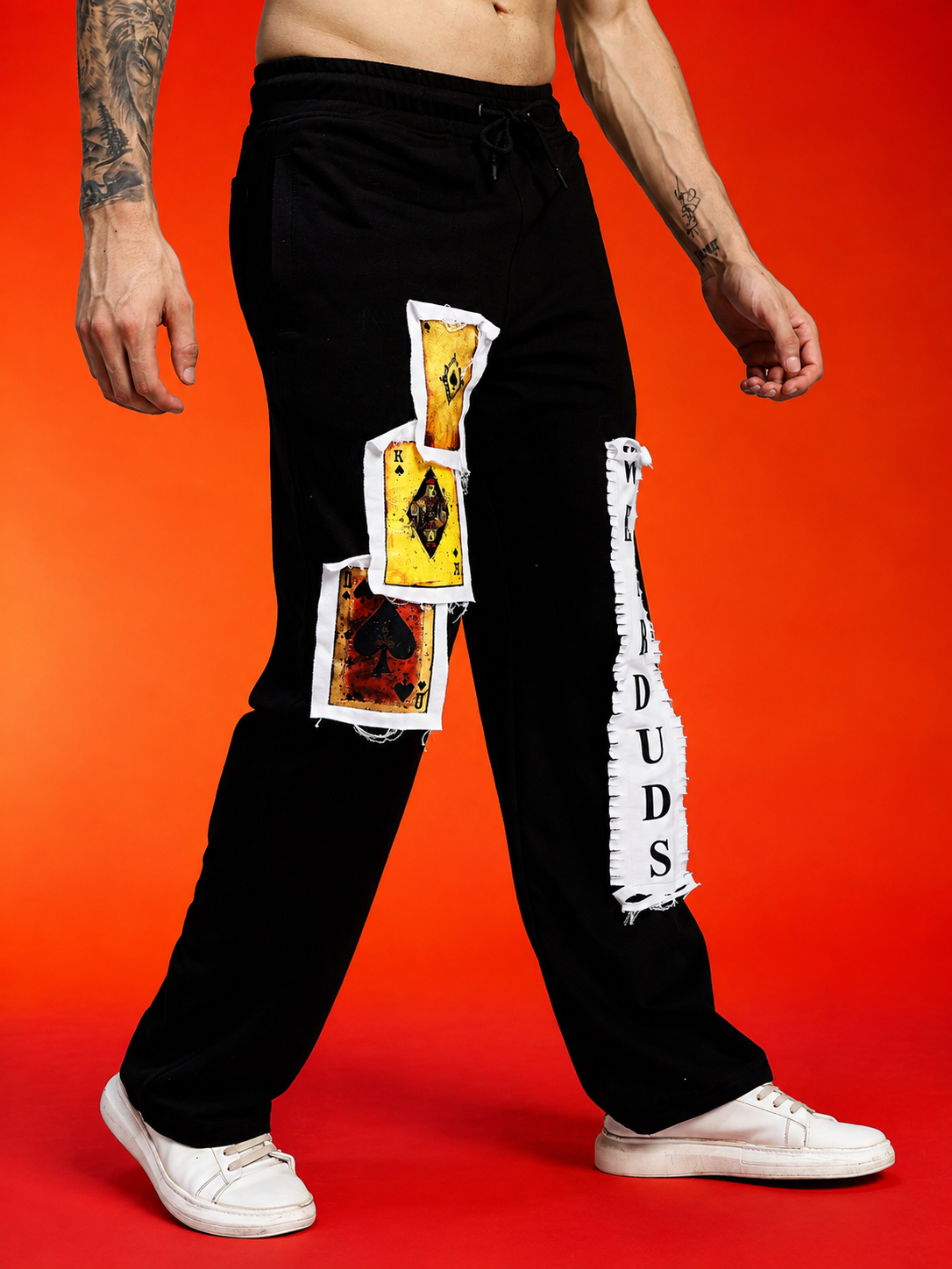 WILDCARD RAW-CANVAS GRAPHIC JOGGERS BLACK