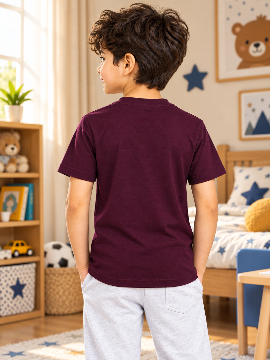 ALBET REGULAR T-SHIRT FOR BOYS GIRLS MAROON