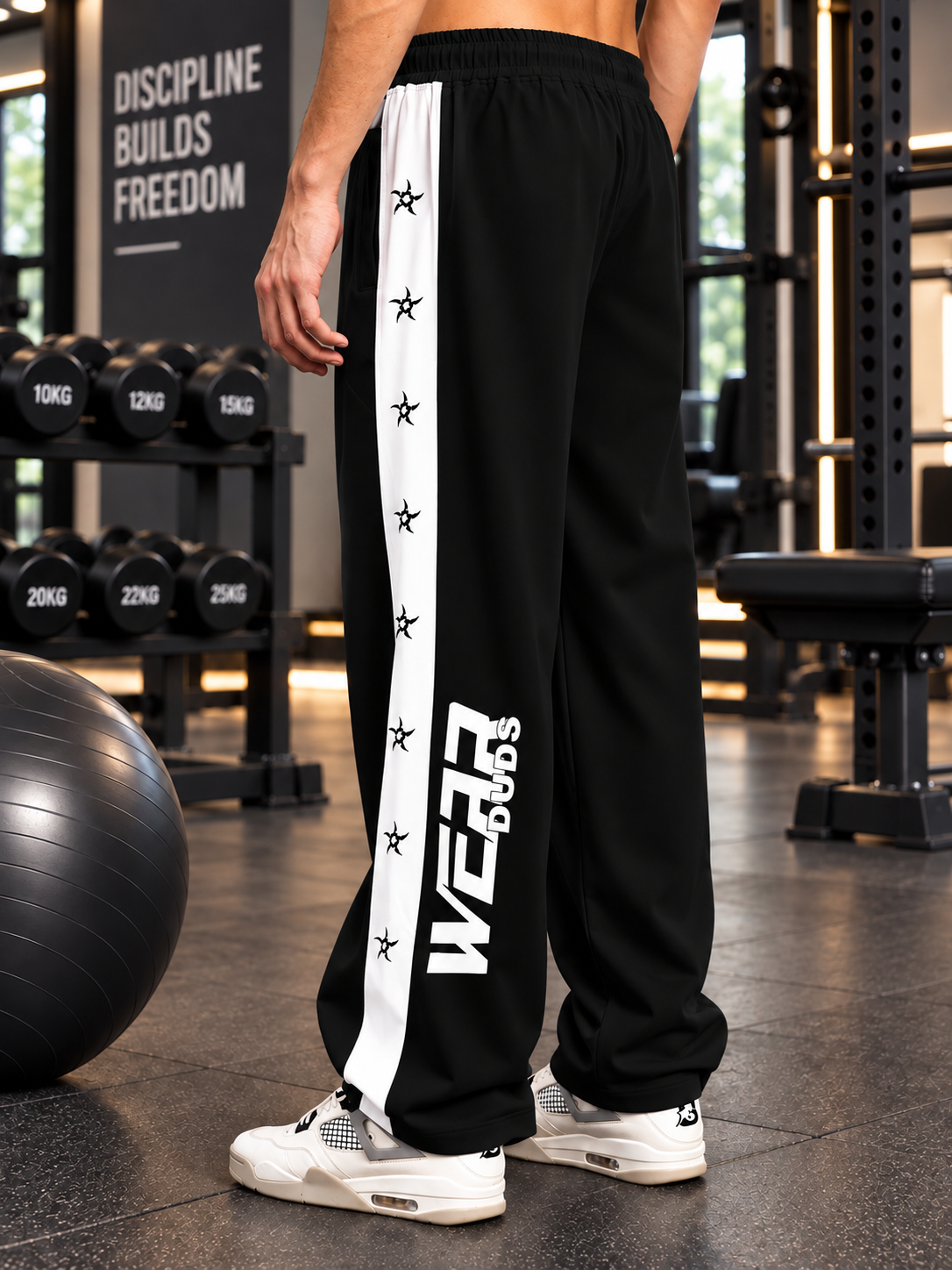 MATCHING LOOSE RELAXED JOGGER BLACK WHITE