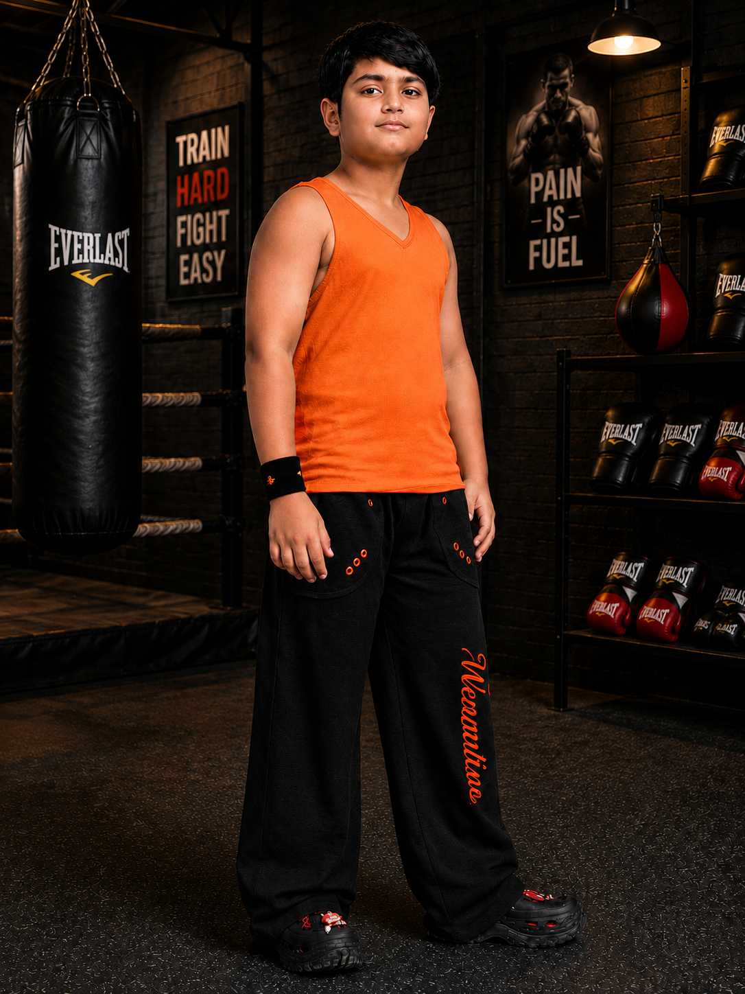 EASY WEAR VEST T-SHIRT FOR BOYS GIRLS ORANGE
