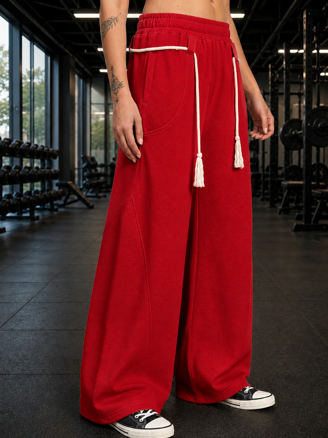WOMEN BAGGY DRIFT LIGHT JOGGER RED