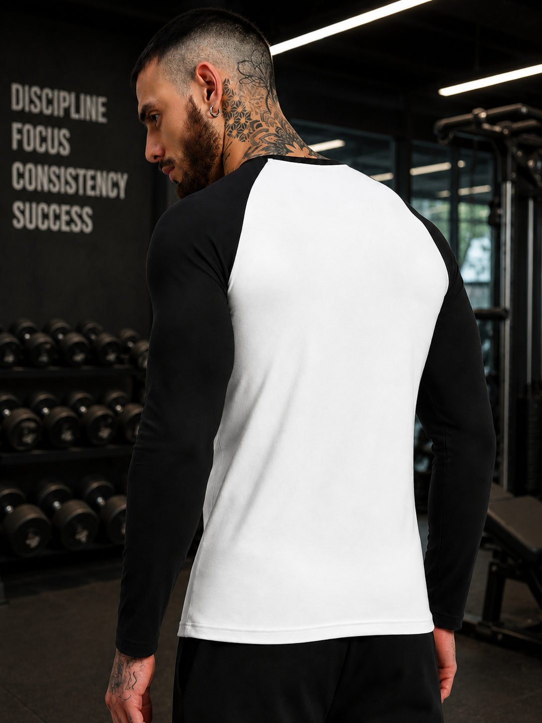 FITFLOW SLIM FIT SWEATSHIRT WHITE BLACK