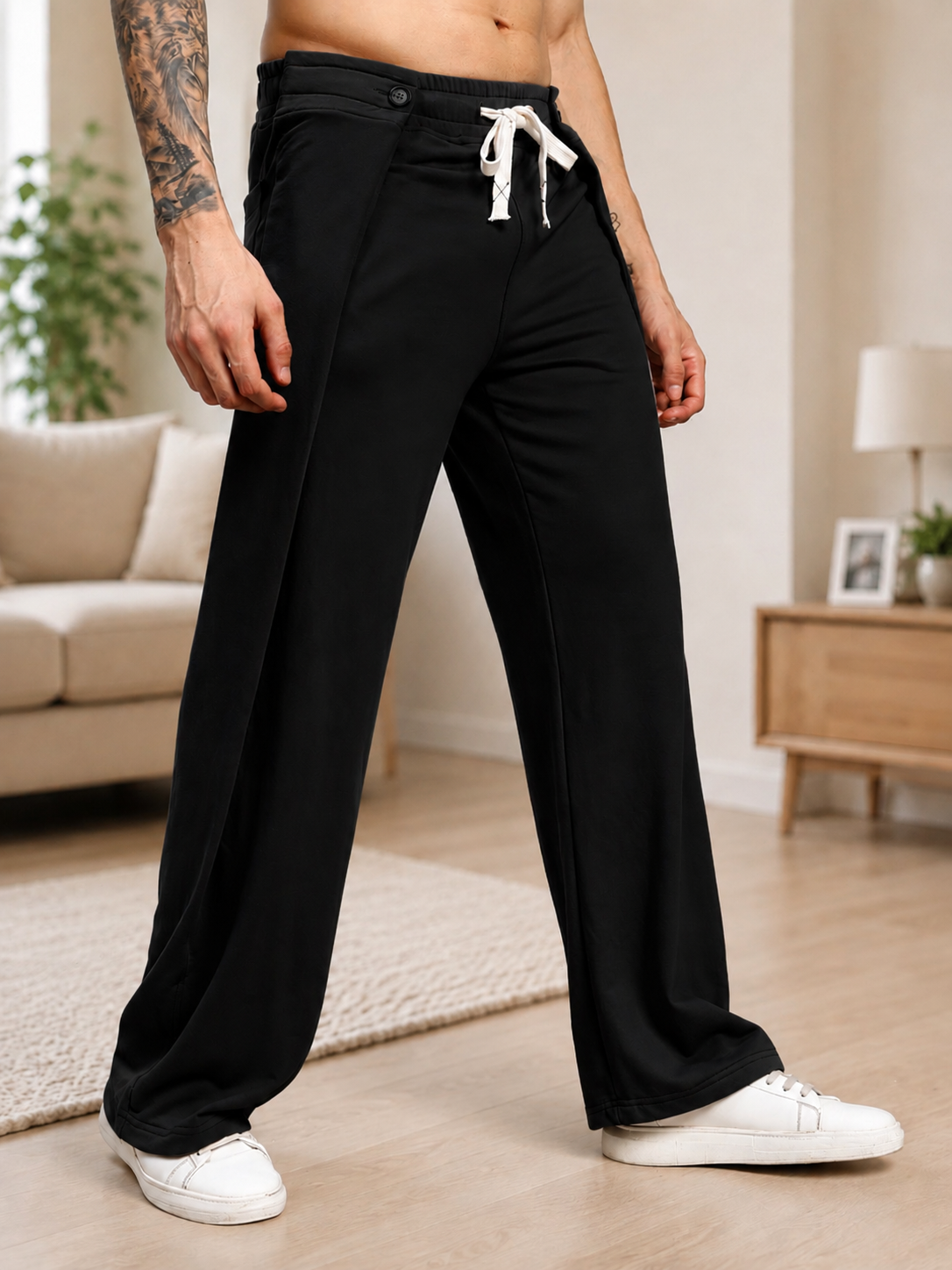 OMEGA FLOW WIDE FIT JOGGERS BLACK