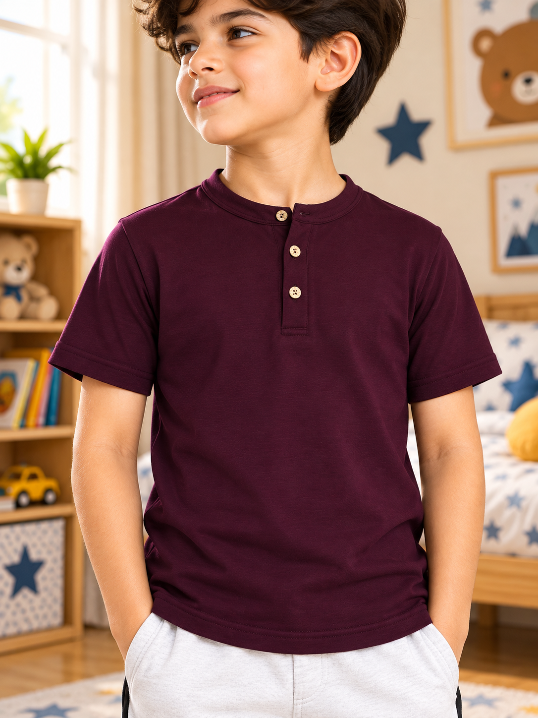 ALBET REGULAR T-SHIRT FOR BOYS GIRLS MAROON
