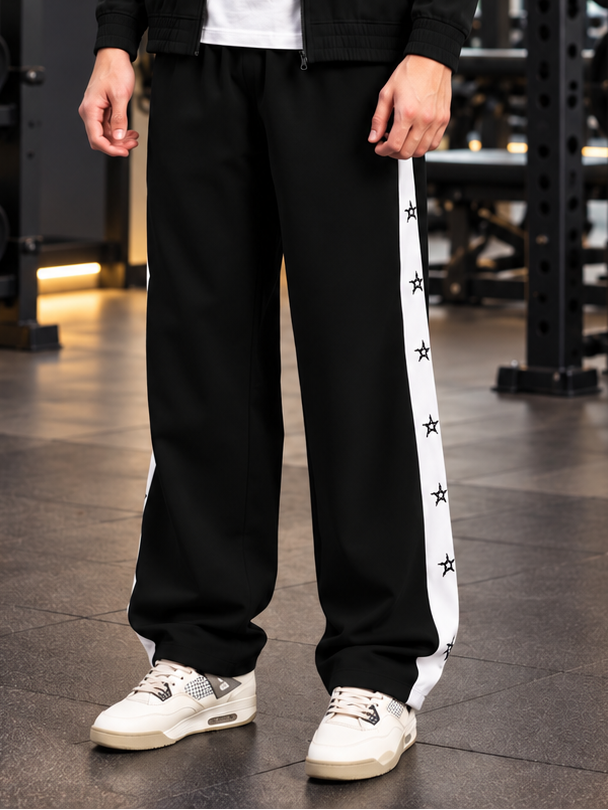 MATCHING LOOSE RELAXED JOGGER BLACK WHITE