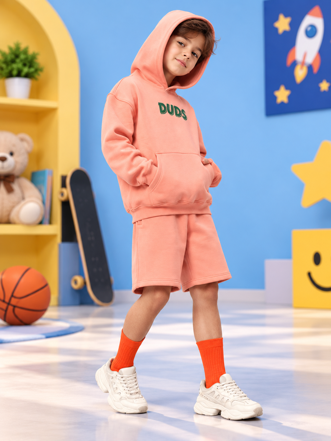 JUDY NICK ZOOTOPIA FLEECE CO-ORD KIDS PEACH
