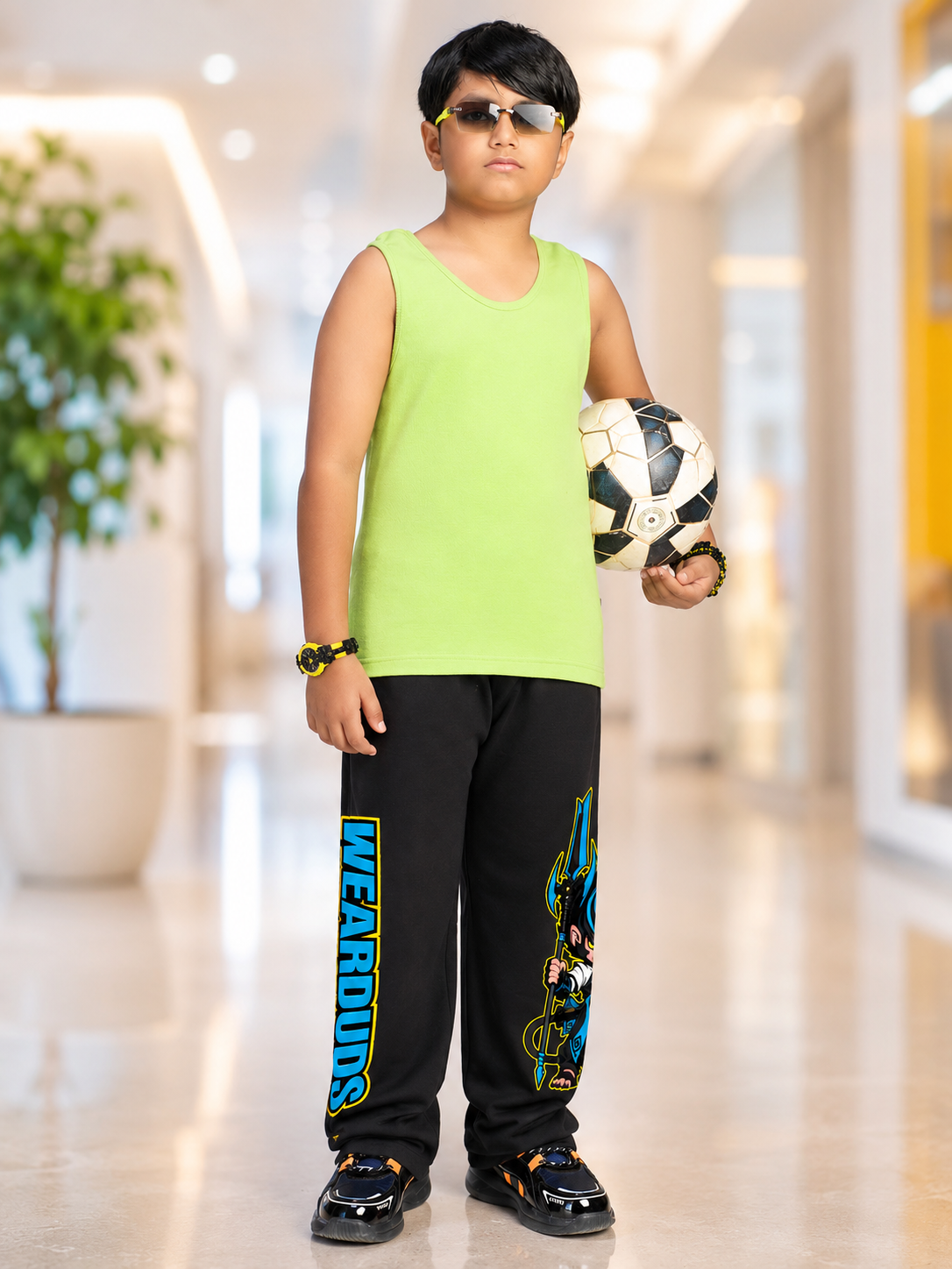 EASY WEAR VEST T-SHIRT FOR BOYS GIRLS NEON GREEN