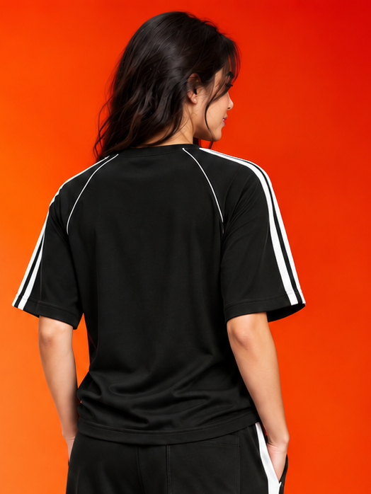 WOMEN ROSTER RELAXED FIT T-SHIRT BLACK WHITE