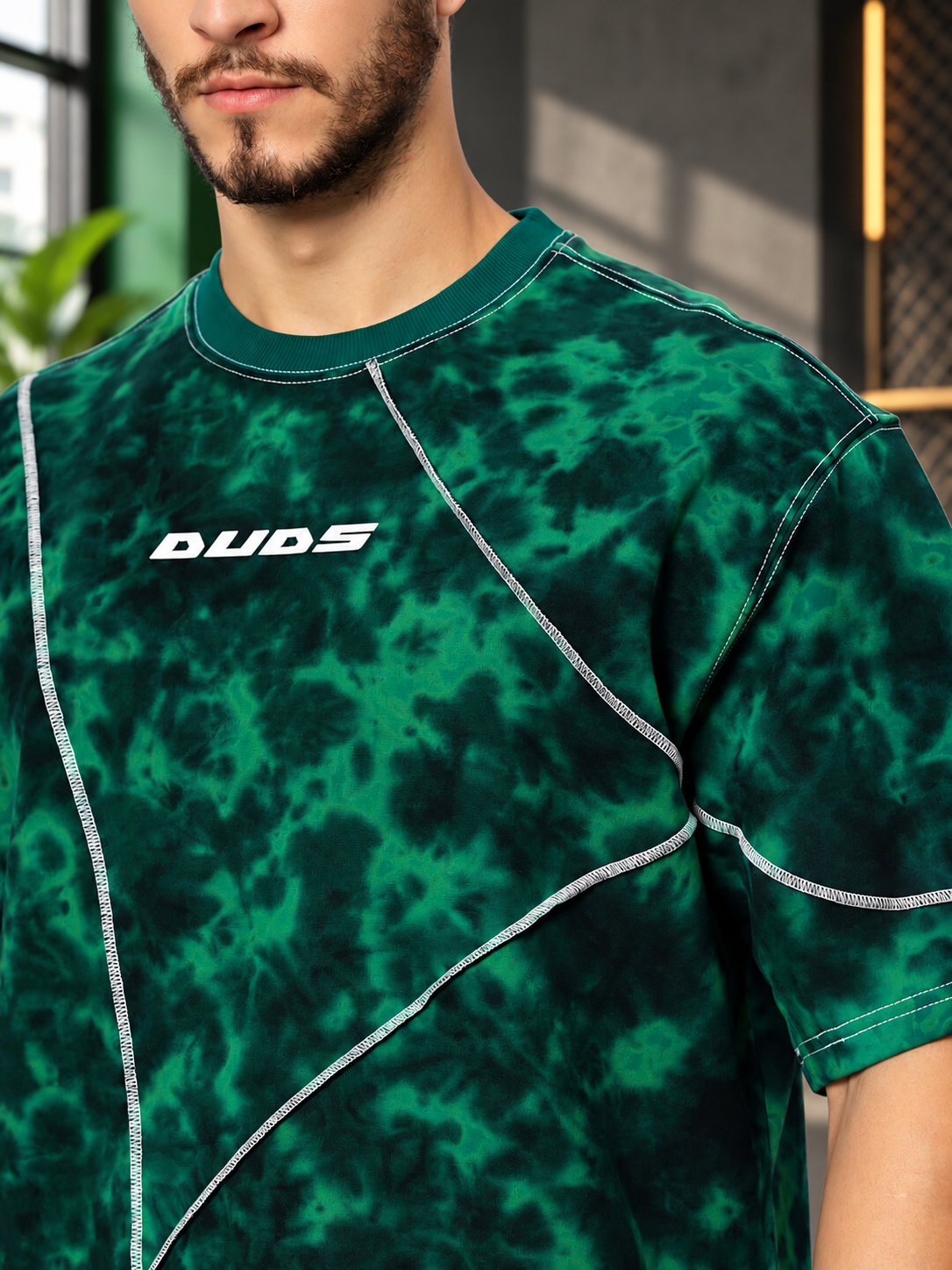ICONIC TIE-DYE OVER-SIZED T-SHIRT GREEN