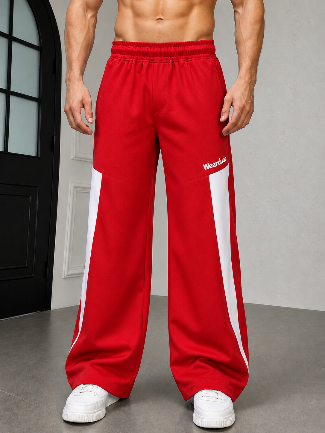 PULSE RELAXED-FIT JOGGERS BLACK RED WHITE