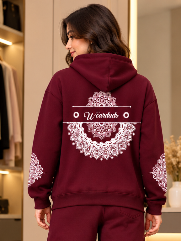 WOMENS YANTRA FLEECE HOODIE WINE