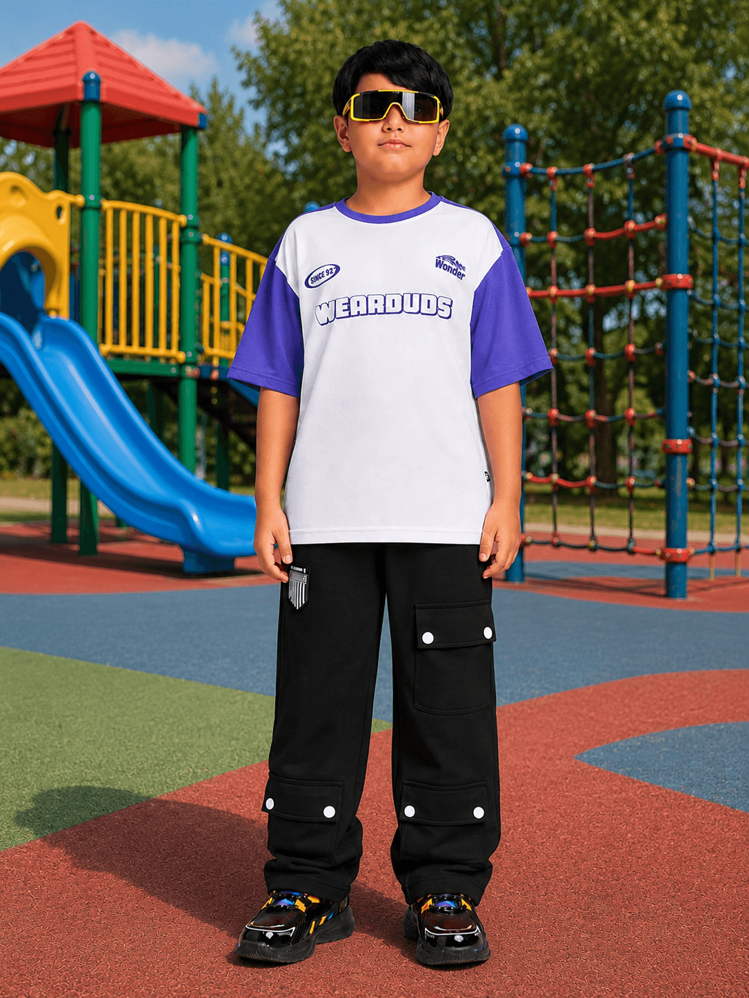 AWESOME FLAP POCKET BAGGY JOGGER FOR BOYS GIRLS BLACK