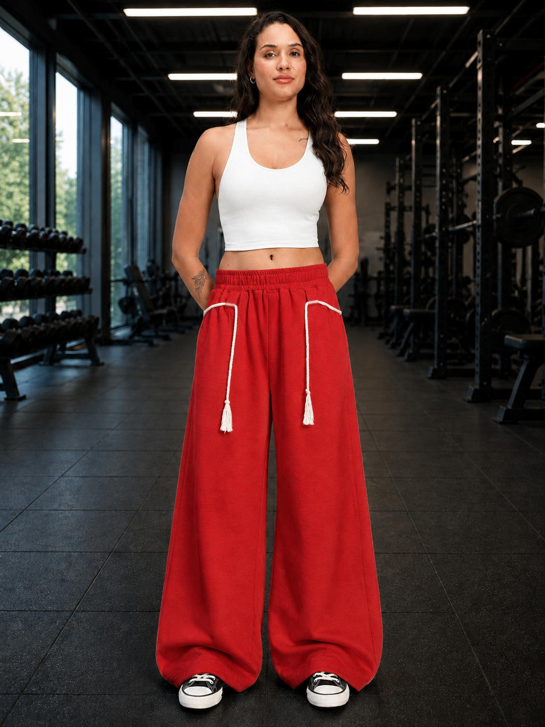 WOMEN BAGGY DRIFT LIGHT JOGGER RED