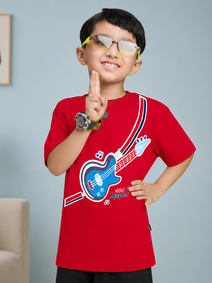 LITTLE ROCKSTAR T-SHIRT FOR BOYS GIRLS RED