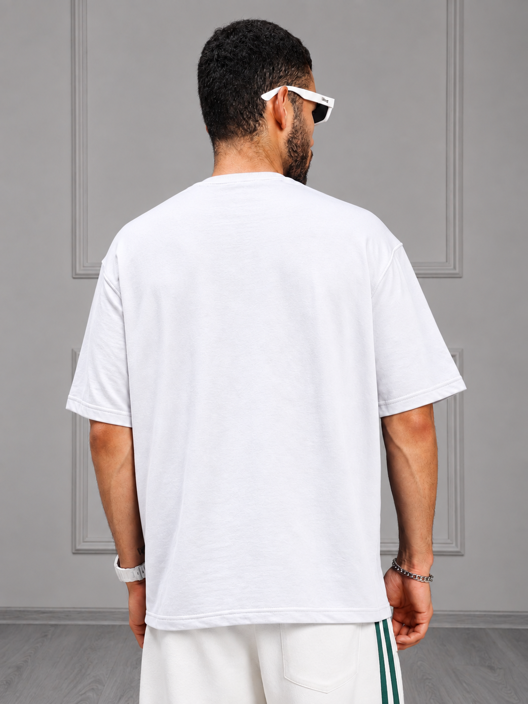 BOXY FIT PANELS OVERSIZED T-SHIRT WHITE