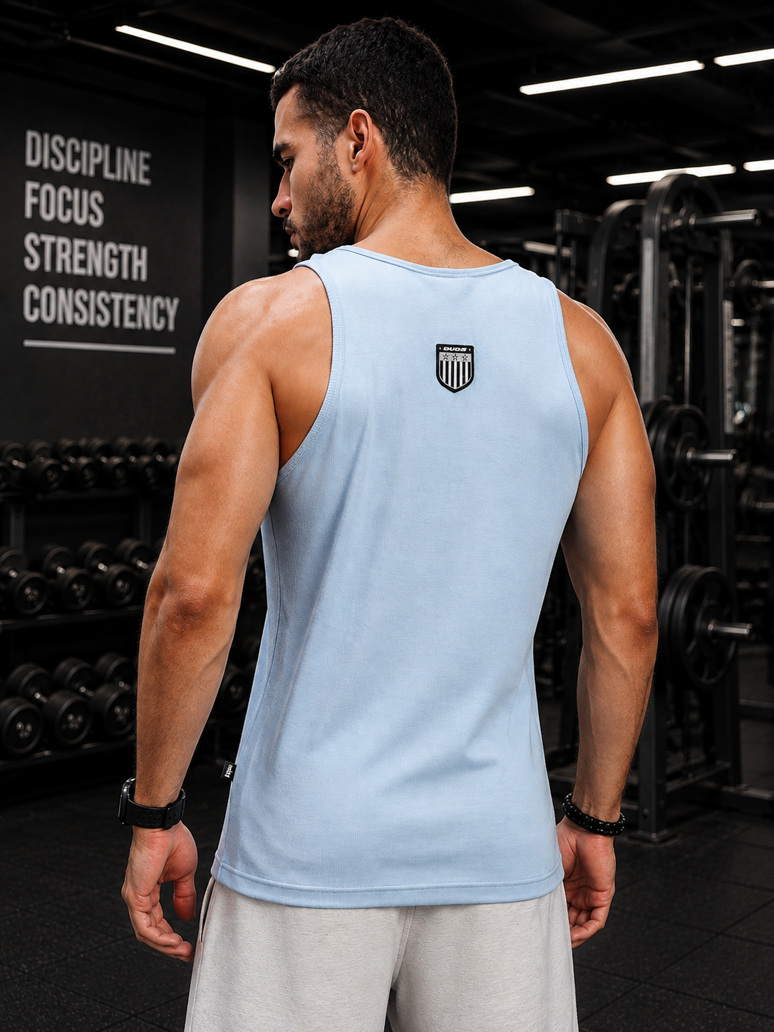 EASY WEAR VEST GYM T-SHIRT SKY BLUE