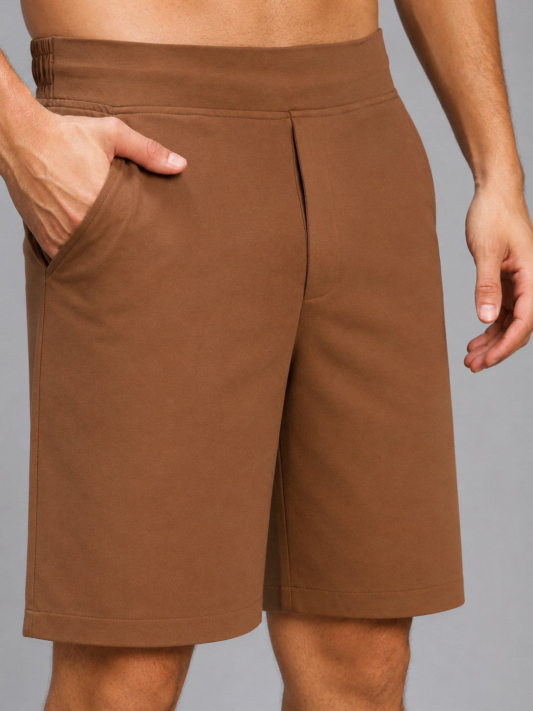 SMART CASUAL TOBACCO REGULAR SHORTS BROWN