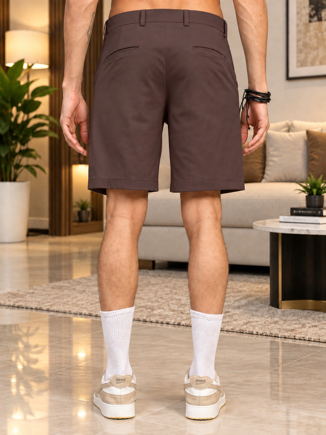 EVERYDAY CASUAL REGULAR SHORTS DARK BROWN