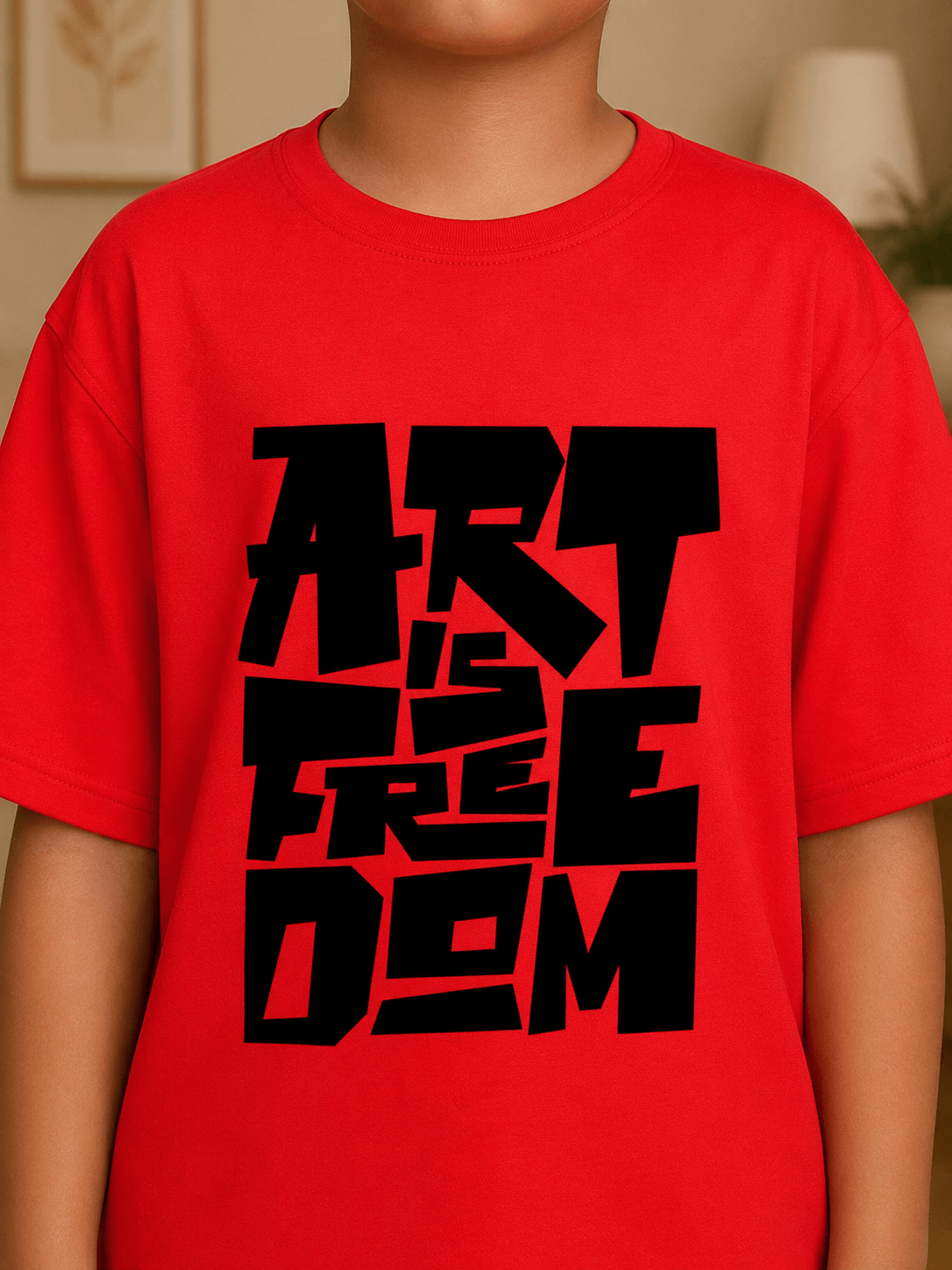 ARTISTIC FREEDOM T-SHIRT FOR BOYS GIRLS RED