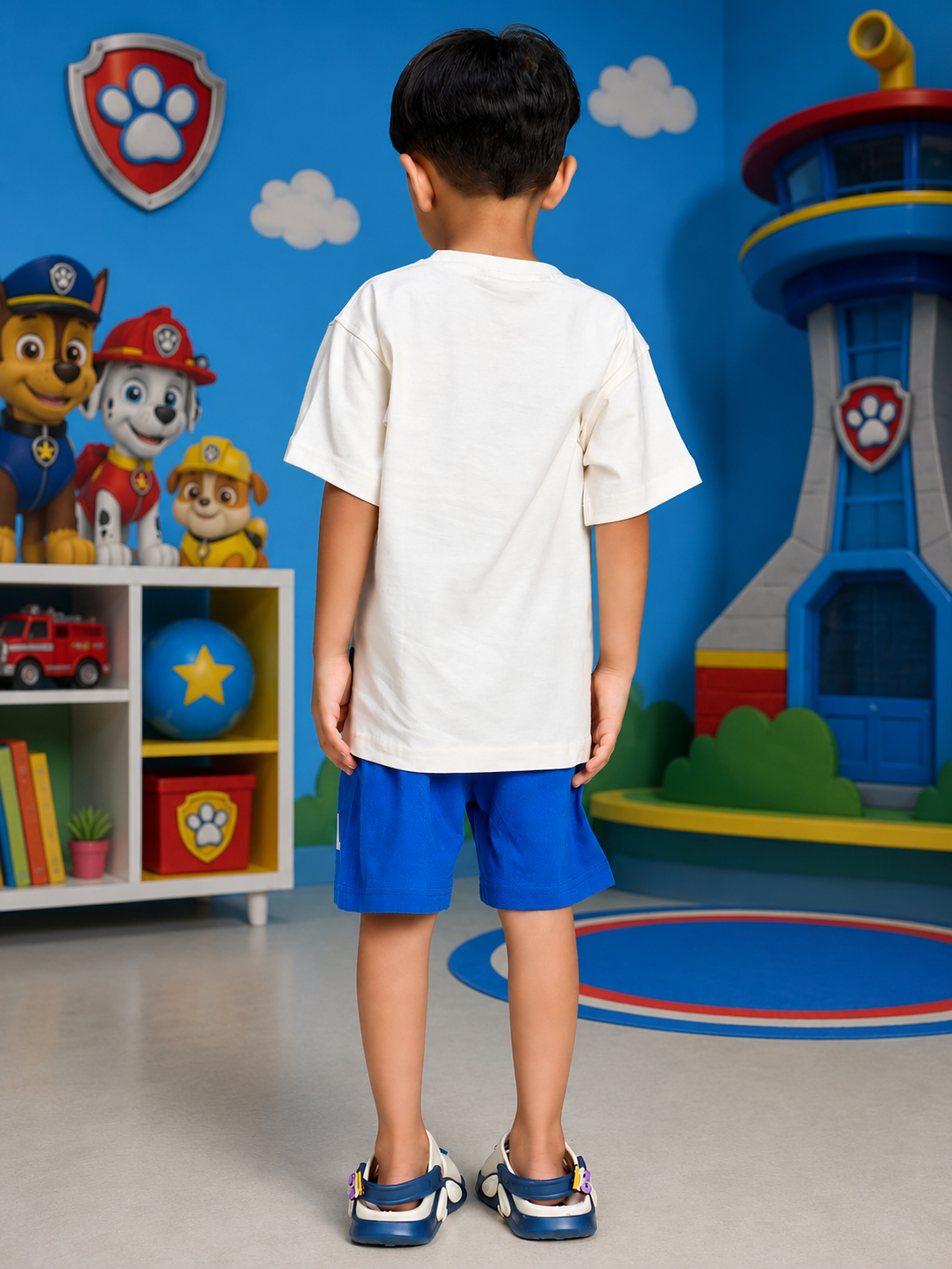 SUPER SQUAD CO-ORD SET FOR BOYS GIRLS WHITE BLUE