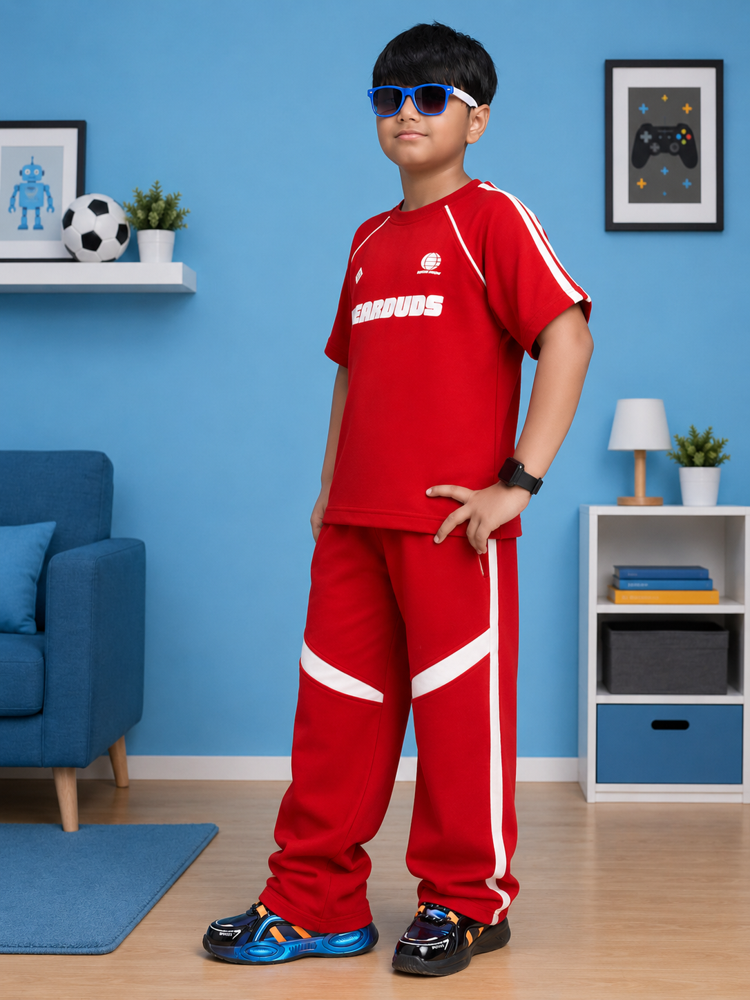KIDS ROSTER T-SHIRT BOYS GIRLS RED WHITE