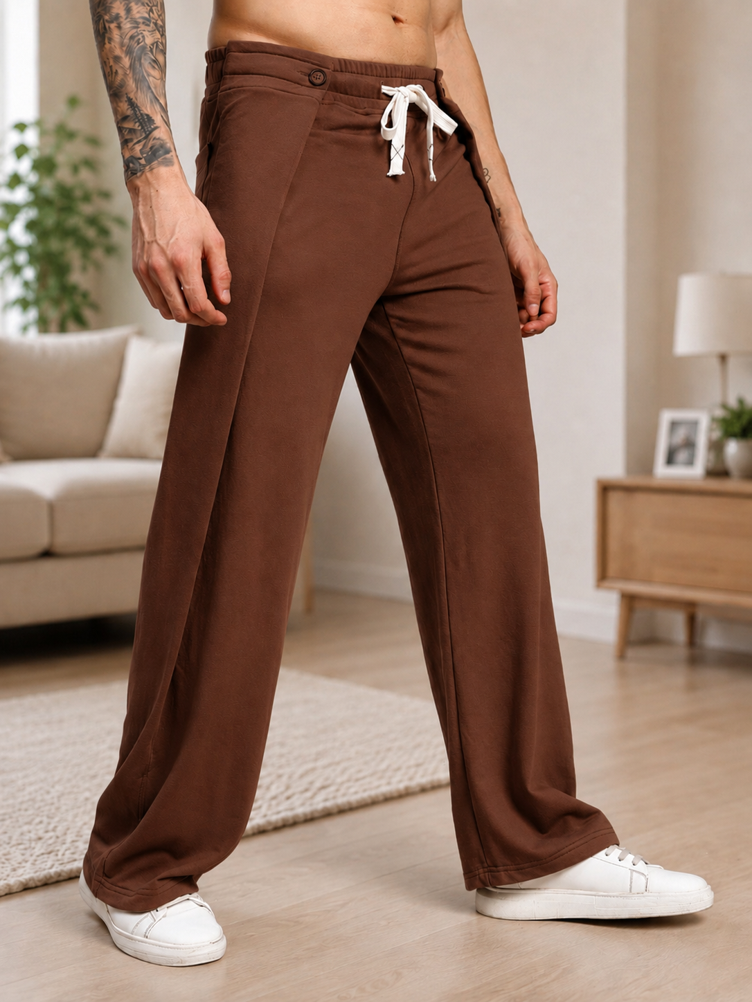 OMEGA FLOW WIDE FIT JOGGERS BROWN