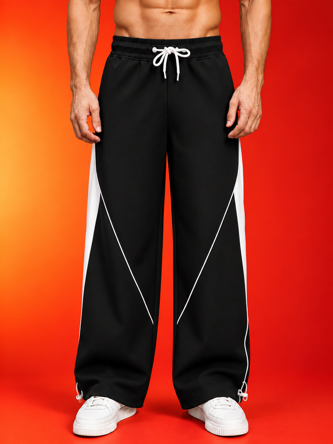 BOLD ELECTRIC RELAXED-FIT JOGGERS BLACK