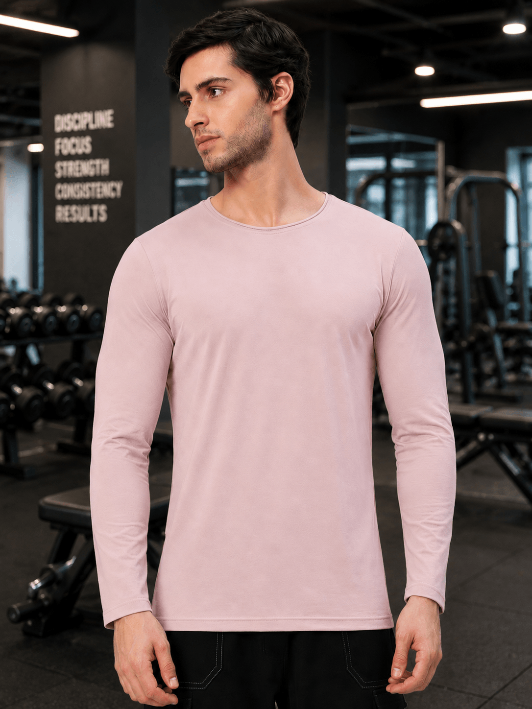 OMNI SLIM FIT COTTON SWEATSHIRT BABY PINK