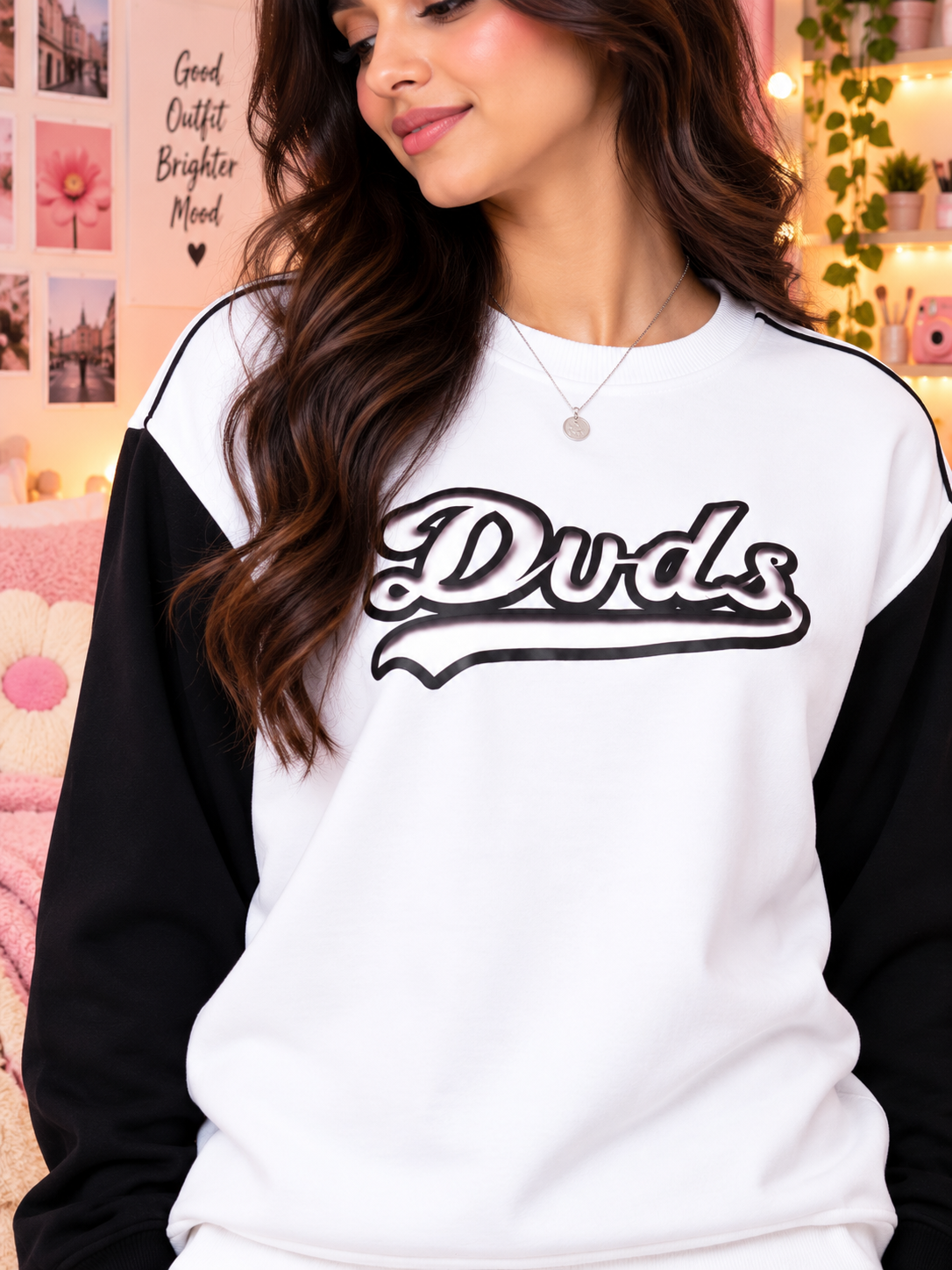 WOMEN HUNK OVERSIZED CO-ORD SET WHITE BLACK
