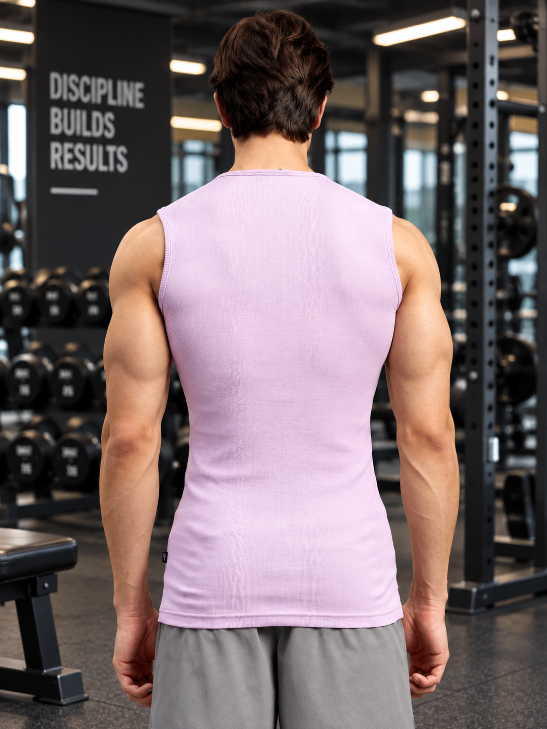SLEEVELESS TANK GYM T-SHIRT PINK