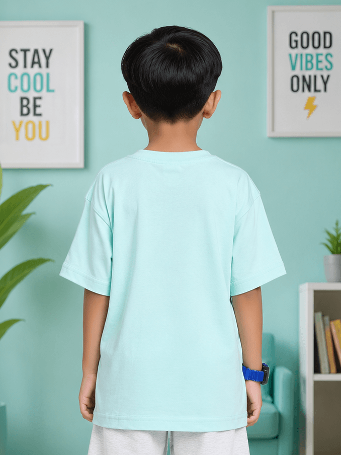 BIRD ON THE KEYS T-SHIRT FOR BOYS GIRLS SKY BLUE