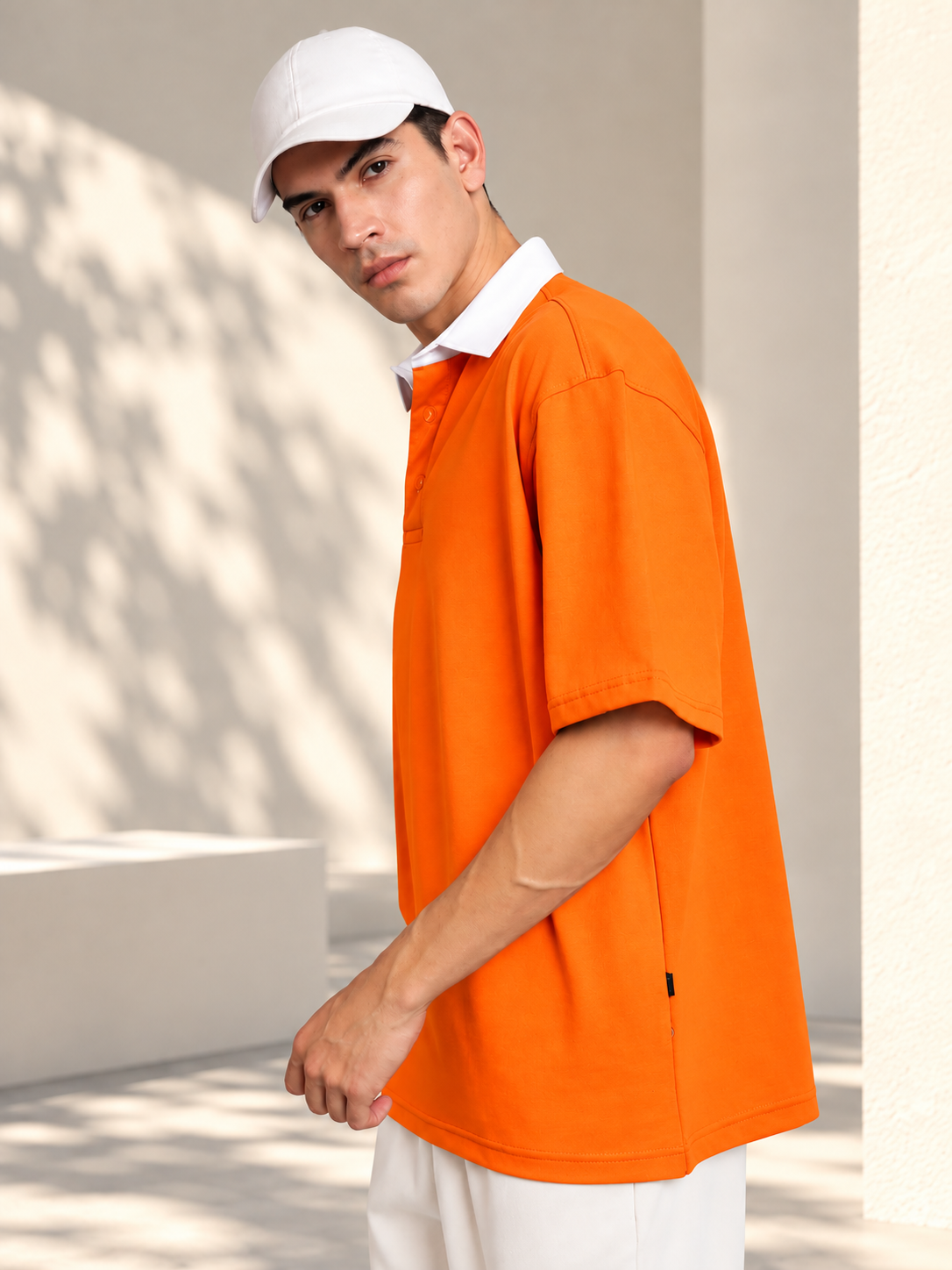 SAGOL POLO OVERSIZED POLO T-SHIRT ORANGE