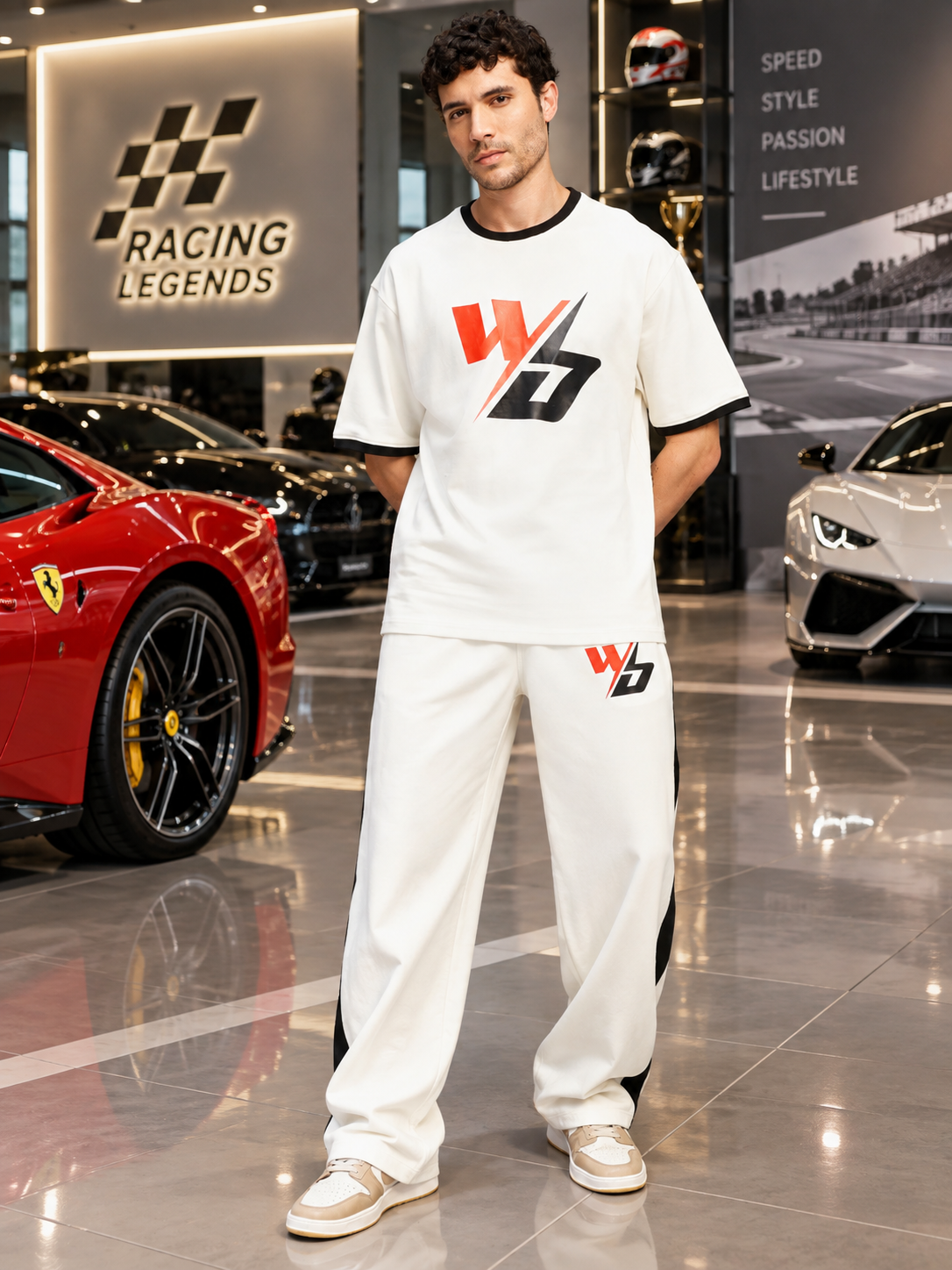 SPEED SURGE  RELAXED FIT CO-ORD SET OFF-WHITE