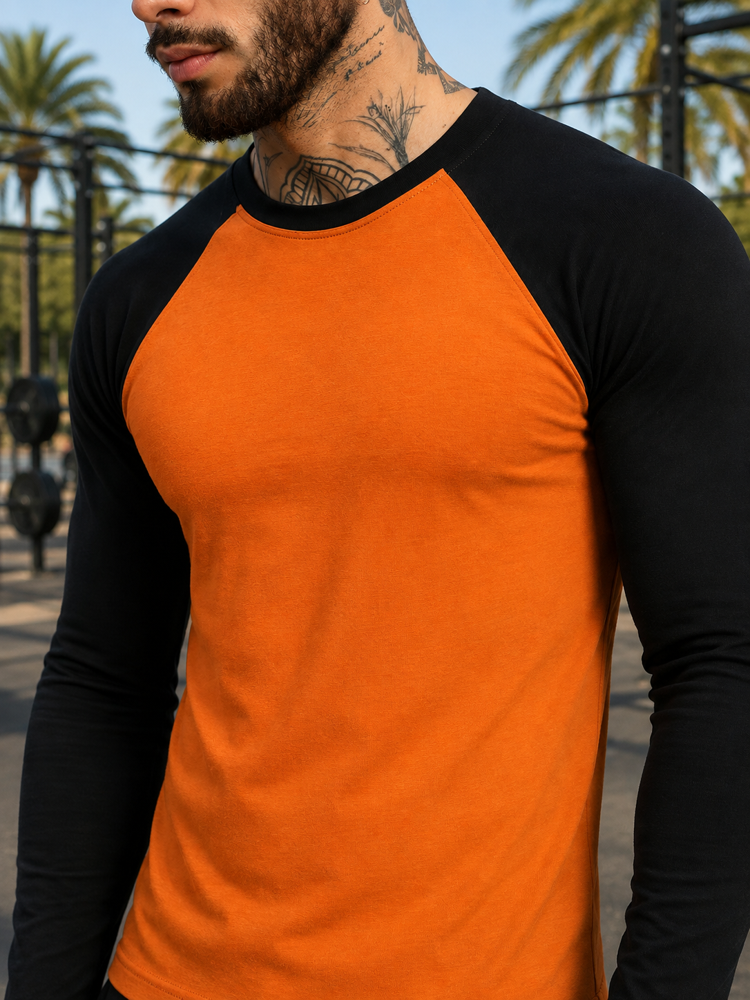 FITFLOW SLIM FIT SWEATSHIRT ORANGE BLACK