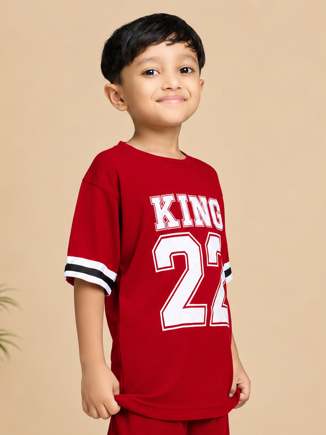 KING 22 VARSITY T-SHIRT FOR BOYS GIRLS RED