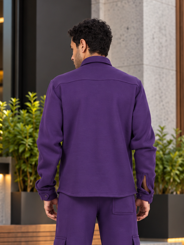 PURPLE RELAXED FULLSLEAVE FIT OVERSHIRT