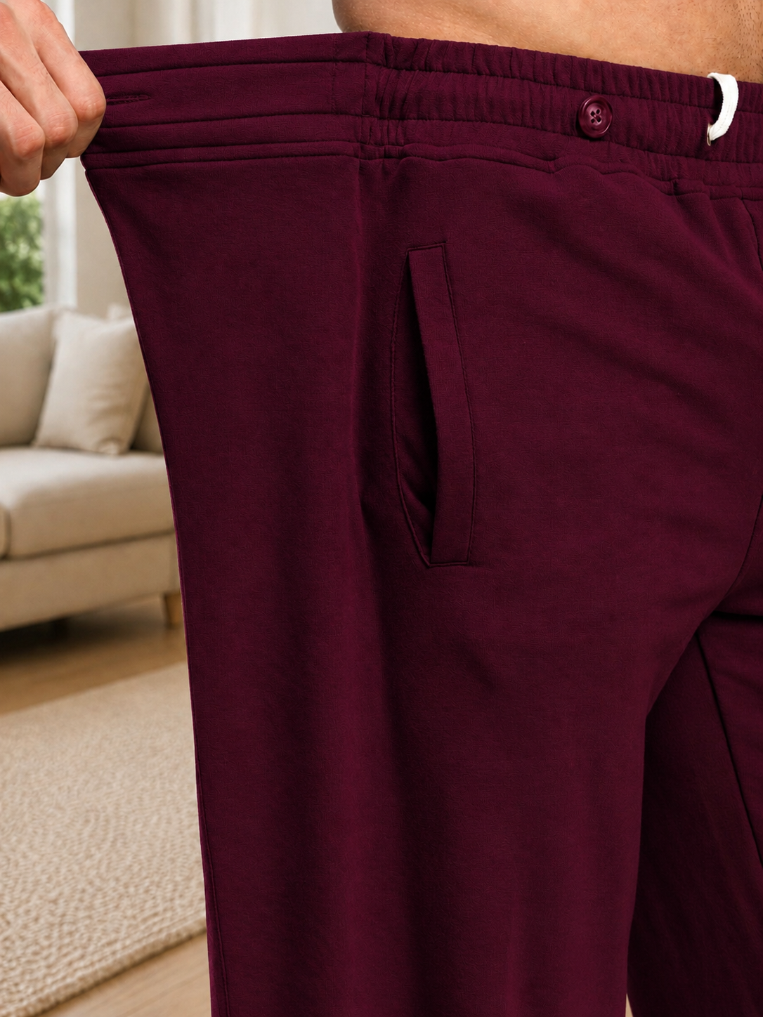 OMEGA FLOW WIDE FIT JOGGERS MAROON