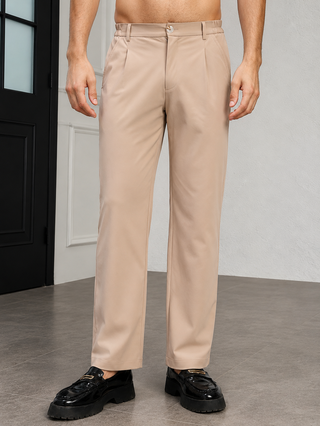 HIGH-FLEX TAILORED PANTS BEIGE