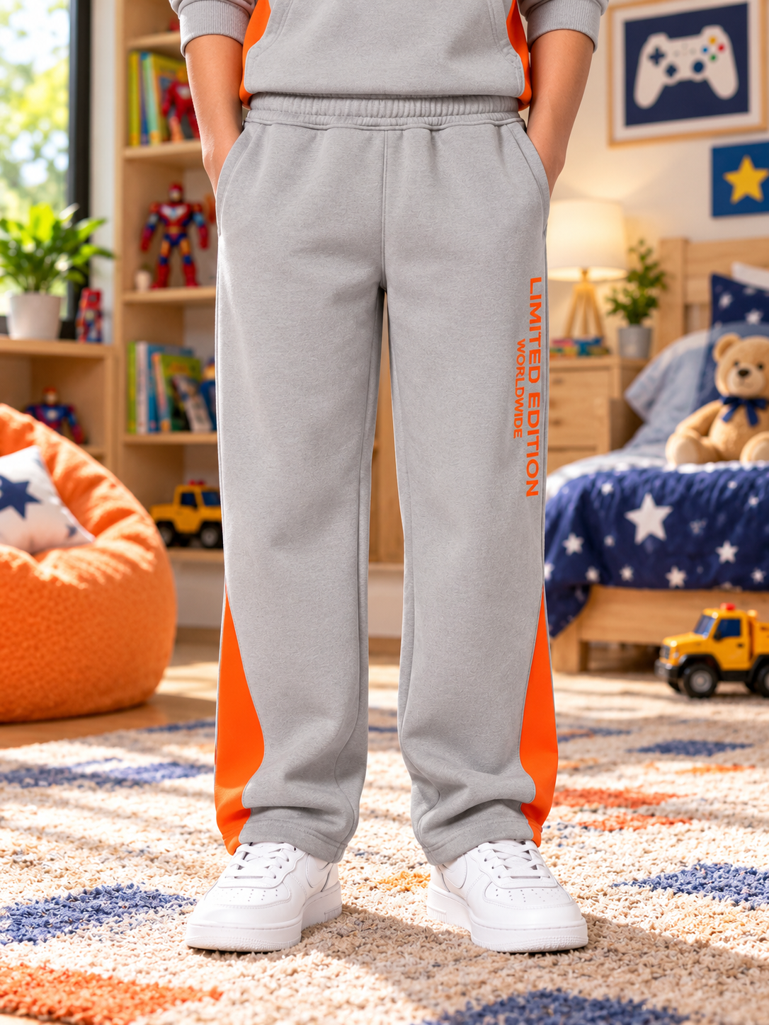 WORLDWIDE FLEECE PANT FOR KIDS GREY