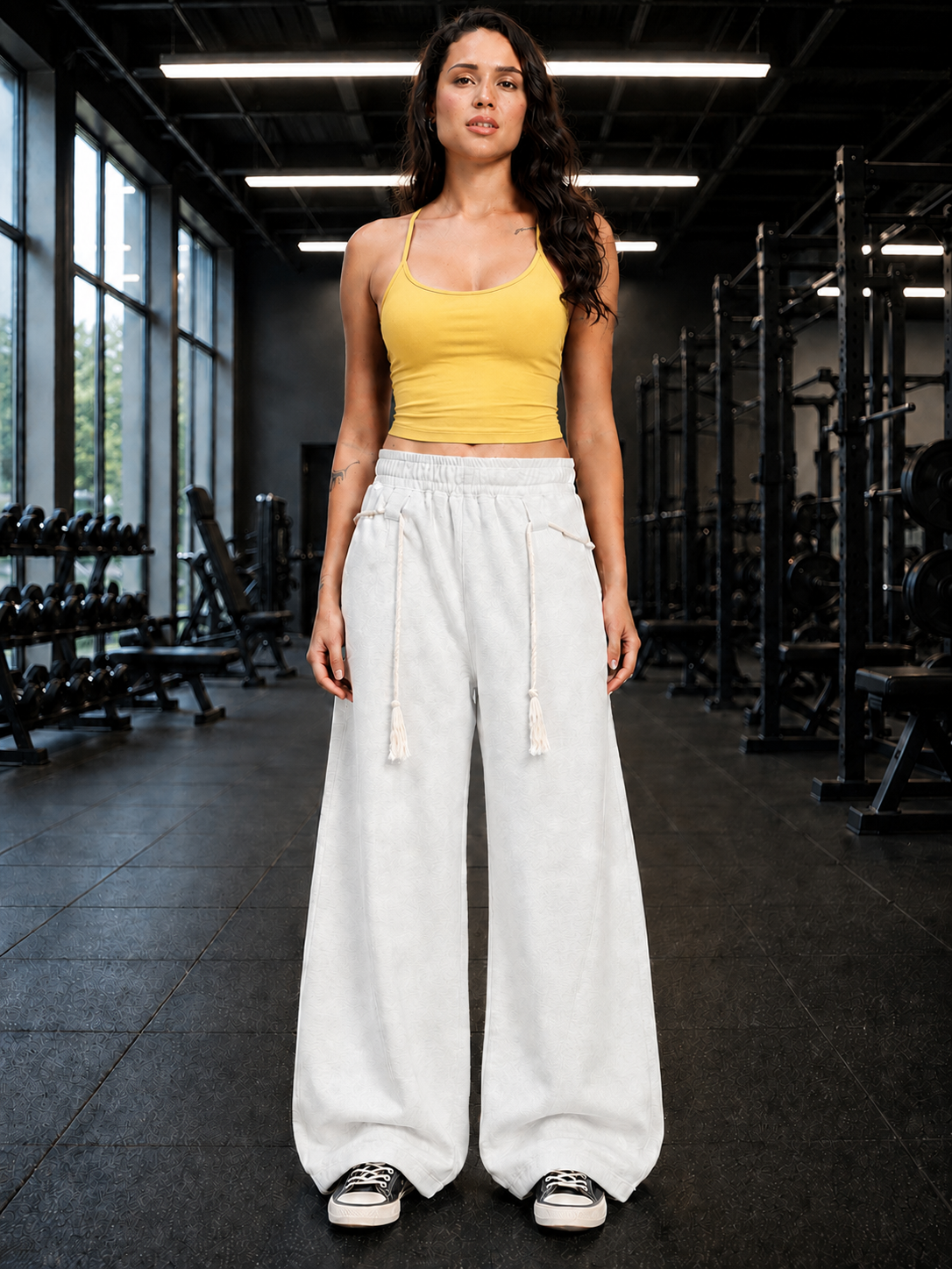 WOMEN SEAMLESS COTTON CROP-TOP YELLOW