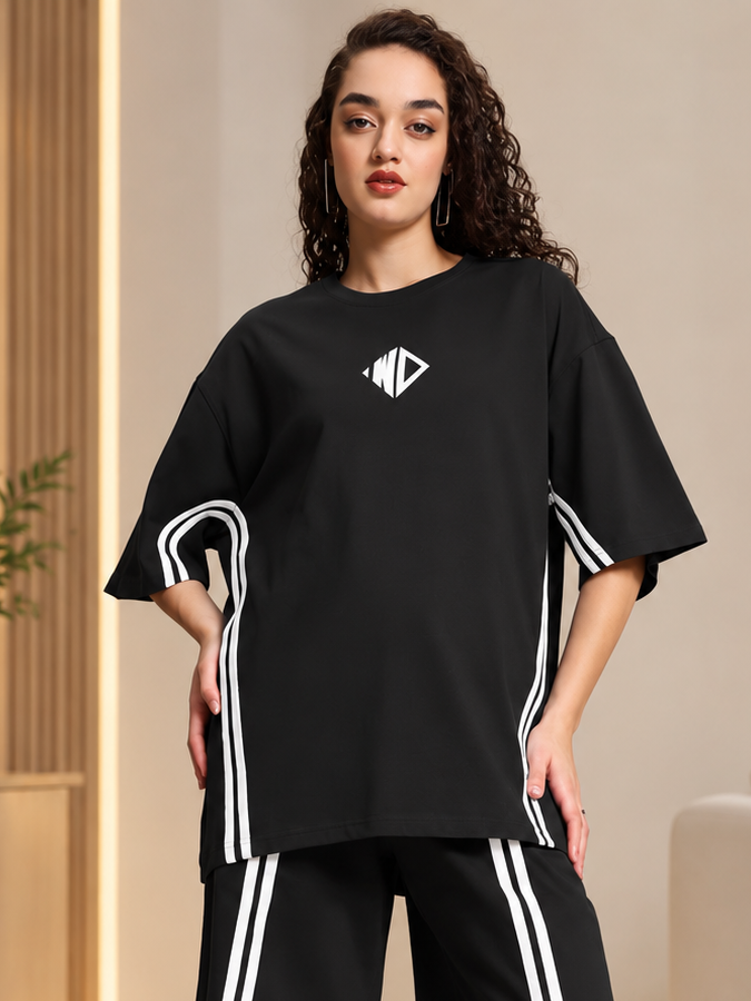 WOMEN'S OUTLOOK OVER-SIZED T-SHIRT BLACK