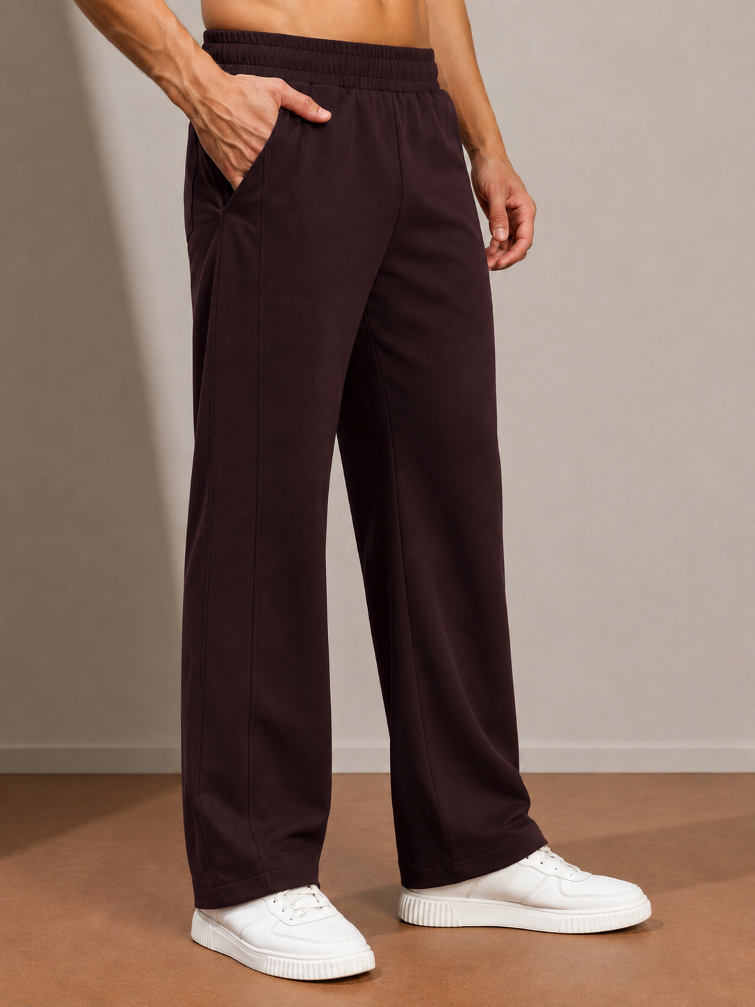 ATHLETIC DRESS TRACK TROUSERS MAROON