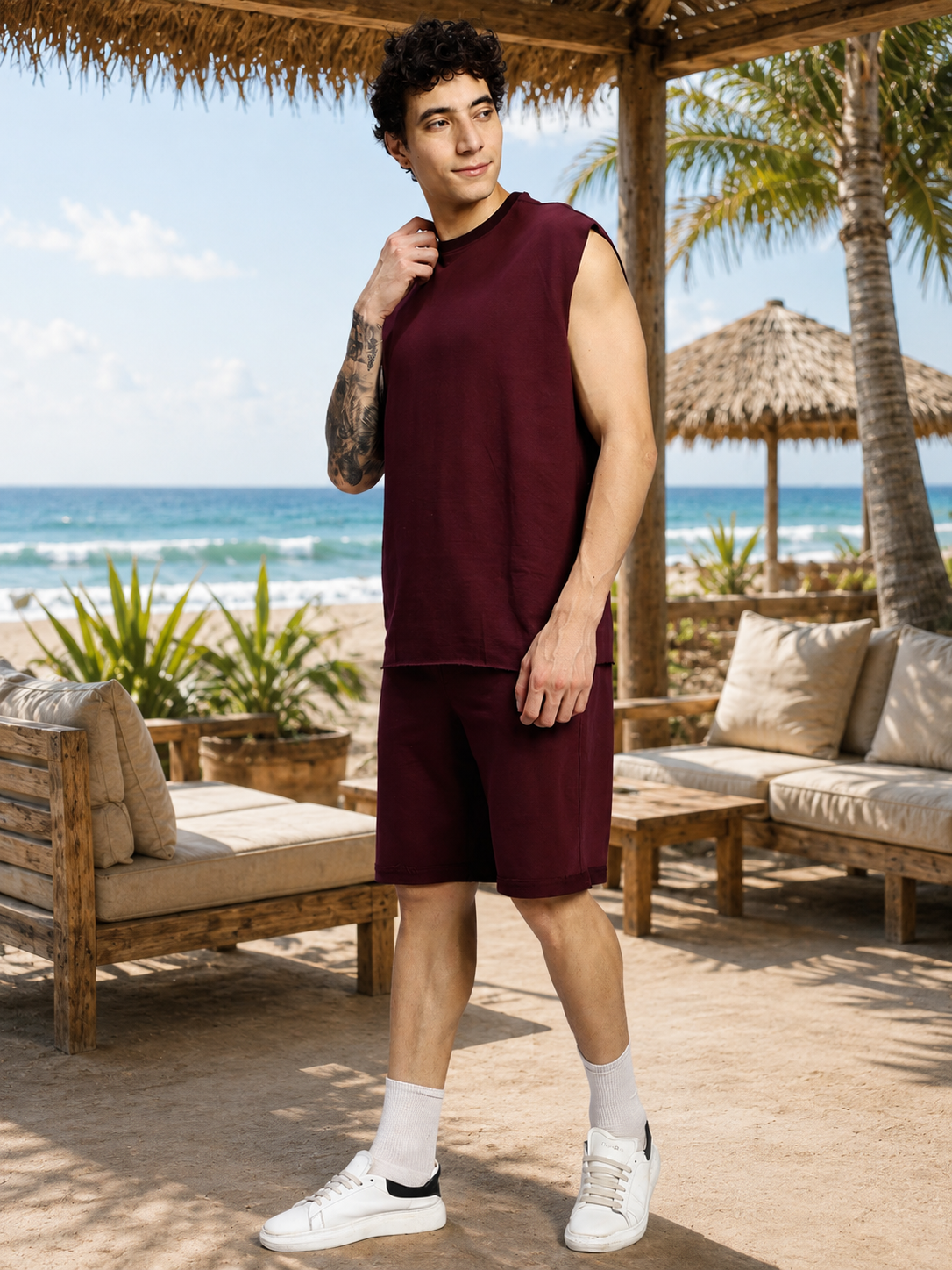DRIVE MONOCHROME CO-ORD SET MAROON