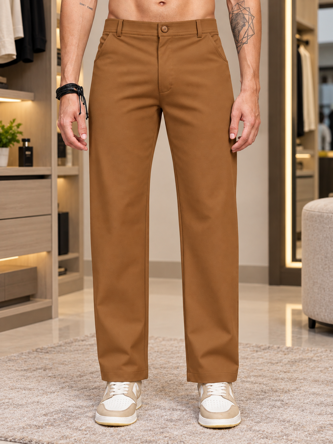 MODERN STREAMLINED PANTS BROWN