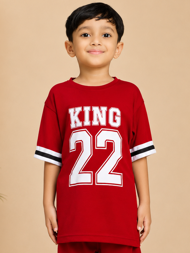KING 22 VARSITY T-SHIRT FOR BOYS GIRLS RED