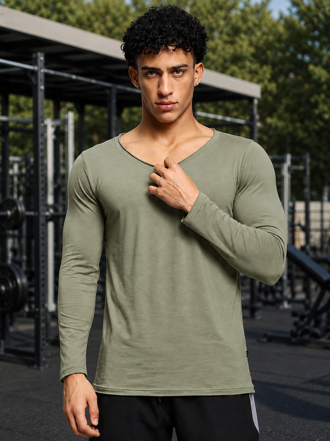 JOEL SLIM FIT SWEATSHIRT SAGE GREEN