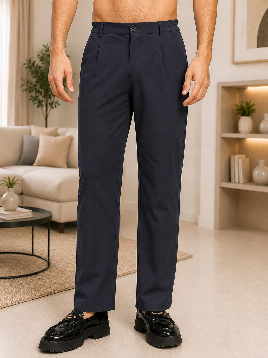 HIGH-FLEX TAILORED PANTS DARK GARY