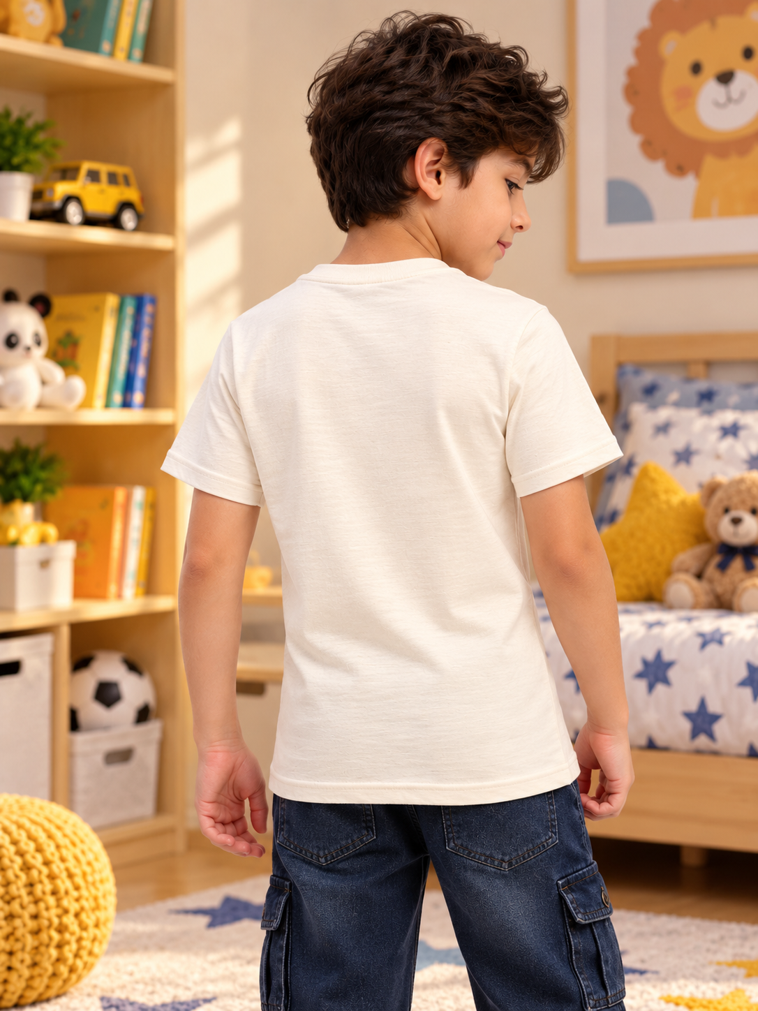 JOY REGULAR T-SHIRT FOR BOYS GIRLS BEIGE
